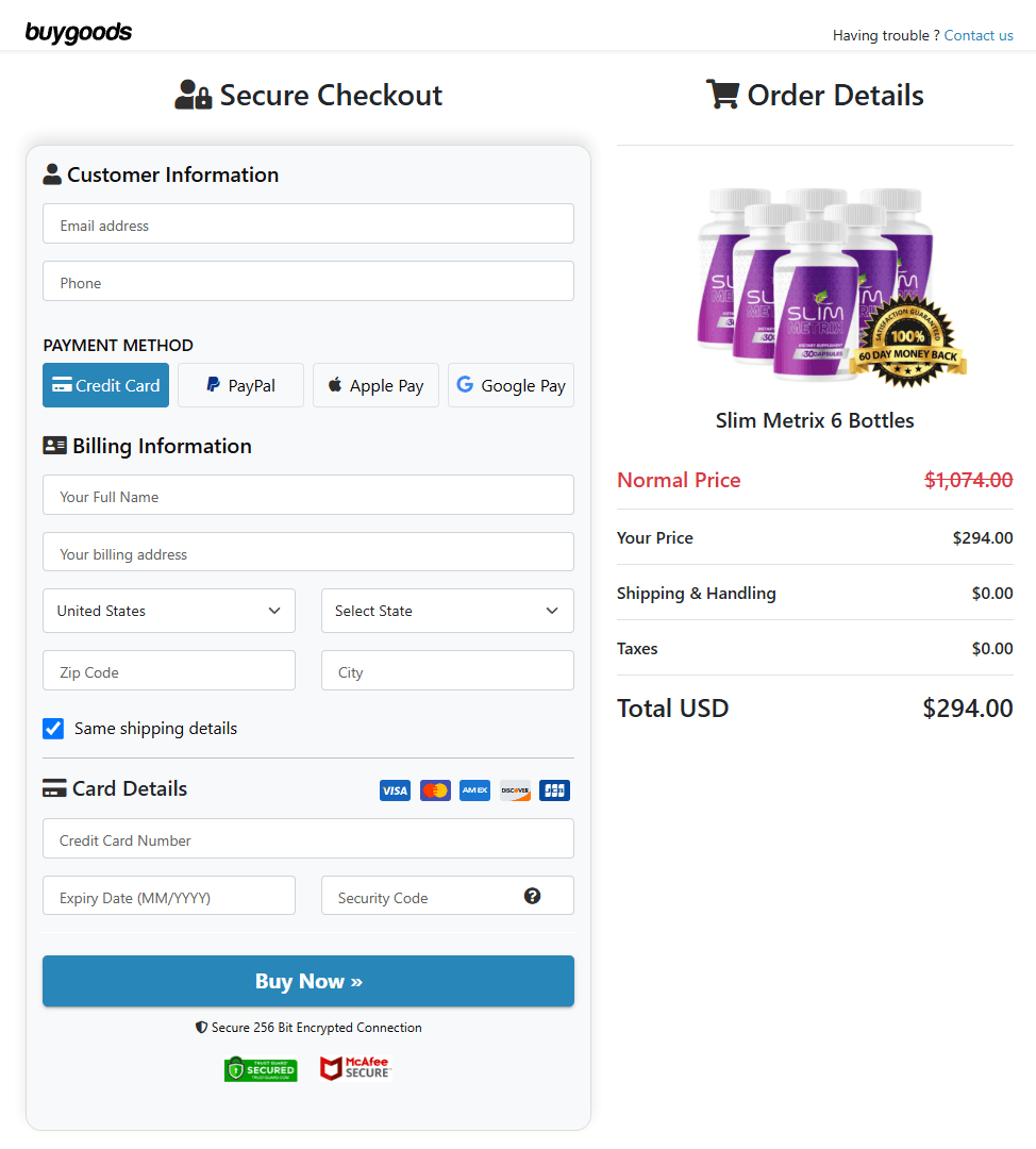 Secure Checkout Page